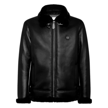 PHILIPP PLEIN LEATHER BOMBER BILLY JACKET
