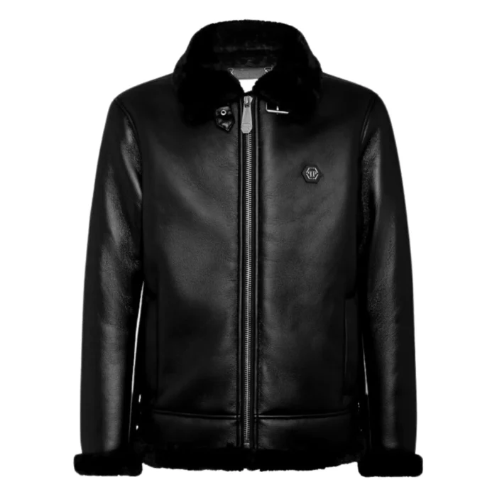 PHILIPP PLEIN LEATHER BOMBER BILLY JACKET