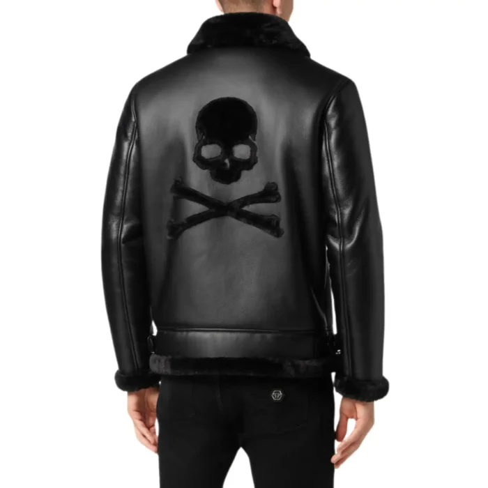 PHILIPP PLEIN LEATHER BOMBER BILLY JACKET