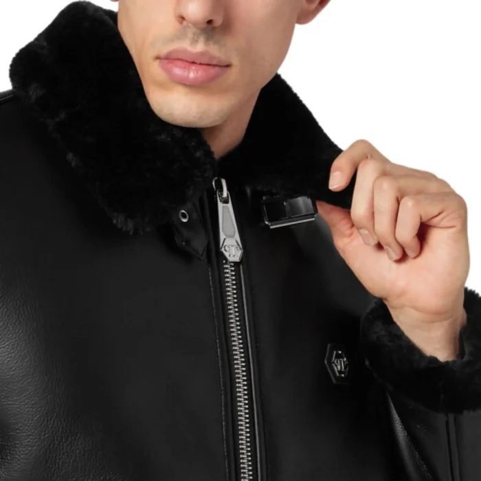 PHILIPP PLEIN LEATHER BOMBER BILLY JACKET