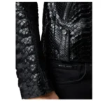 PHILIPP PLEIN LEATHER BIKER SLIM FIT LUXURY JACKET
