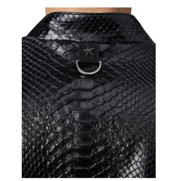PHILIPP PLEIN LEATHER BIKER SLIM FIT LUXURY JACKET