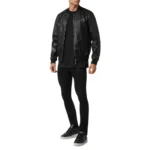 PHILIPP PLEIN LEATHER BOMBER BILLY JACKET