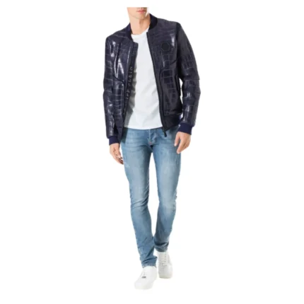 PHILIPP PLEIN LEATHER BOMBER TIGER FACE