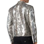 PYTHON LEATHER MOTO JACKET
