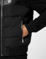 Puffer Leather Bomber Jacket LS