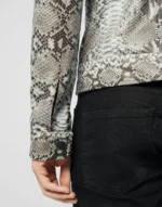 Python Leather Bomber Skull