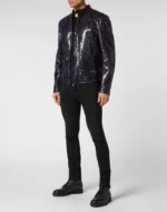 Python Leather Moto Jacket