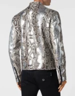 Python Leather Moto Jacket