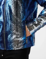 Python Leather Moto Jacket