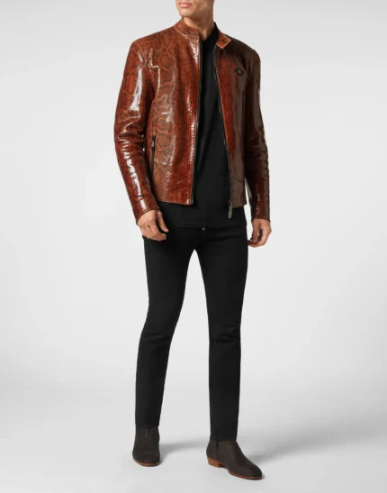 Real Python Leather Jacket