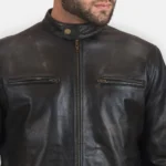 Rustic Leather Biker Jacket
