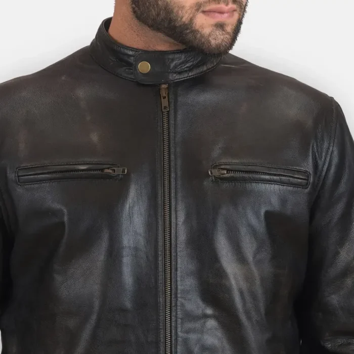 Rustic Leather Biker Jacket