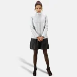Silver Leather Jacket Women
