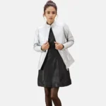 Silver Leather Jacket Women