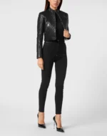 Vintage Leather Biker Jacket LS Flame
