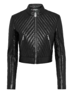 Vintage Leather Biker Jacket LS Flame