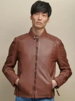 Zip Up Genuine Leather Jacket