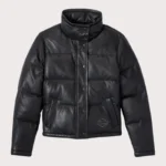 Harley Davidson Blacked Out Leather Puffer Jacket for Women