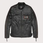 Men Writ Harley Davidson Black Biker Motorcycle Genuine Leather Jacket