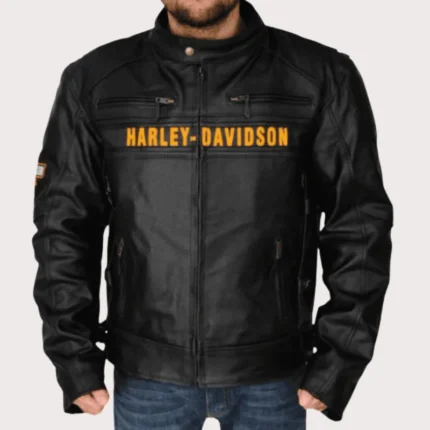 Harley Davidson Black Motorcycle Biker Vented Jacket