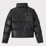 Harley Davidson Blacked Out Leather Puffer Jacket for Women