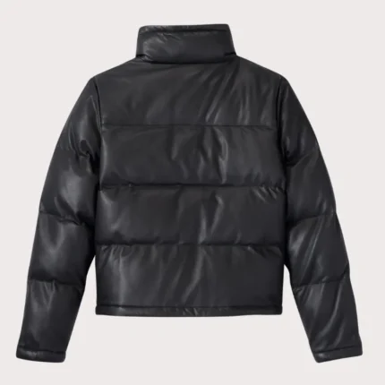 Harley Davidson Blacked Out Leather Puffer Jacket for Women