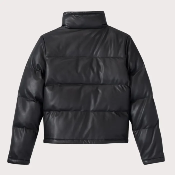 Harley Davidson Blacked Out Leather Puffer Jacket for Women