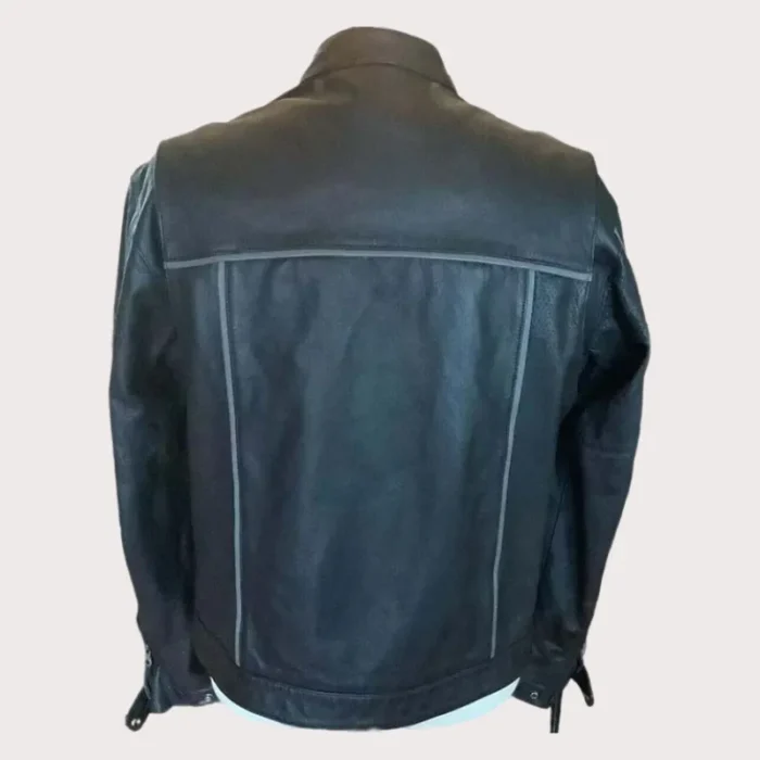 Harley Davidson Black and Orange Leather Jacket