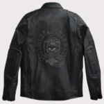 Men Harley Davidson Biker Leather Jacket with Skull Logo