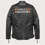 Men Writ Harley Davidson Black Biker Motorcycle Genuine Leather Jacket
