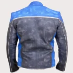 Harley Davidson Blue Motorcycle Leather Jacket