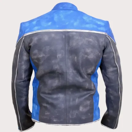 Harley Davidson Blue Motorcycle Leather Jacket