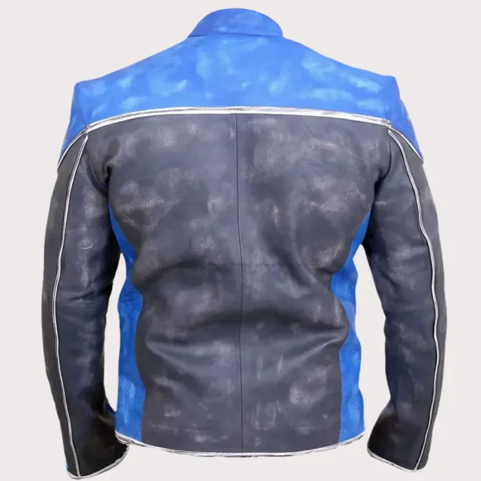 Harley Davidson Blue Motorcycle Leather Jacket