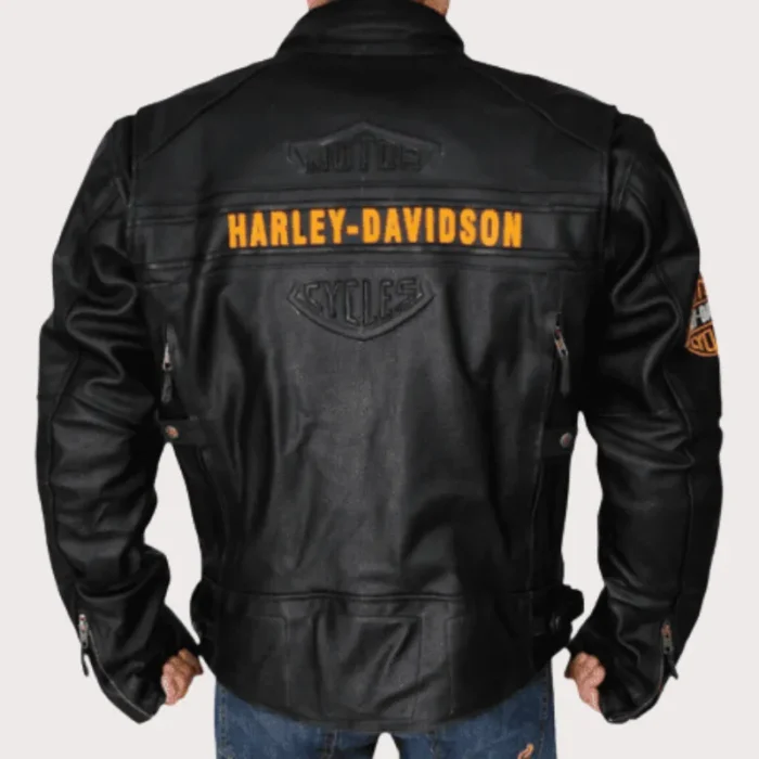 Harley Davidson Black Motorcycle Biker Vented Jacket