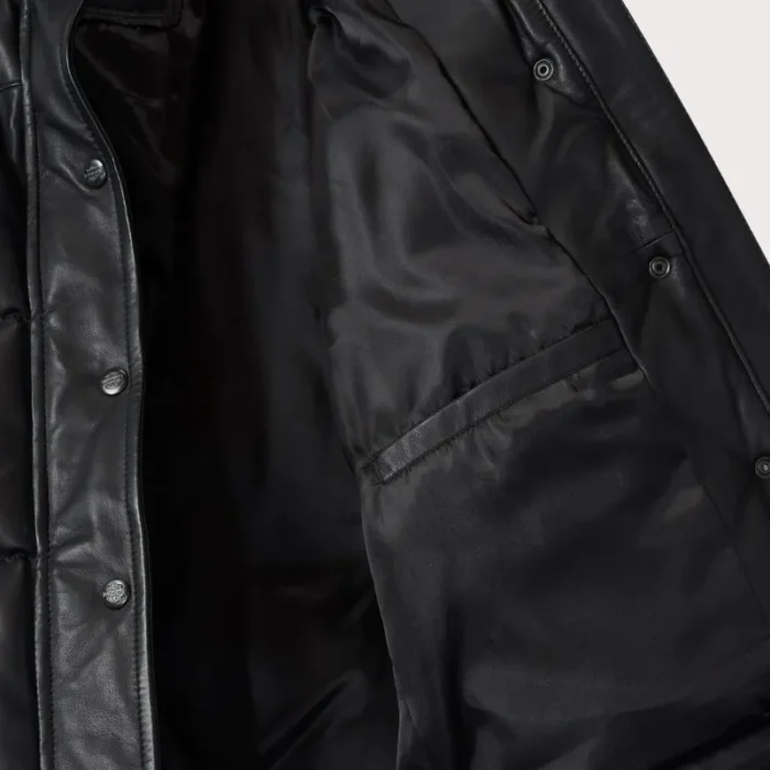 Harley Davidson Blacked Out Leather Puffer Jacket for Women