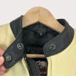 Black Yellow Harley Davidson Vintage Leather Jacket