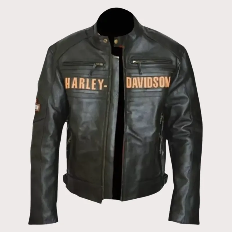Bill Goldberg Black Harley Davidson Motorcycle Leather Jacket
