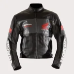 Black Honda Motorbike Cowhide Leather Jacket