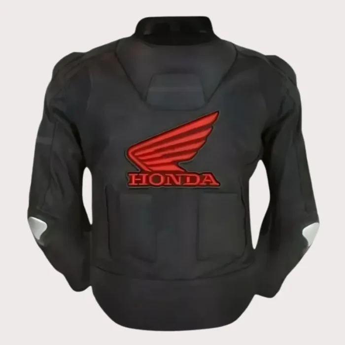 Black Honda Motorbike Style Leather Jacket