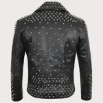 Handmade Men's Black Leather Studded Punk Style jacket