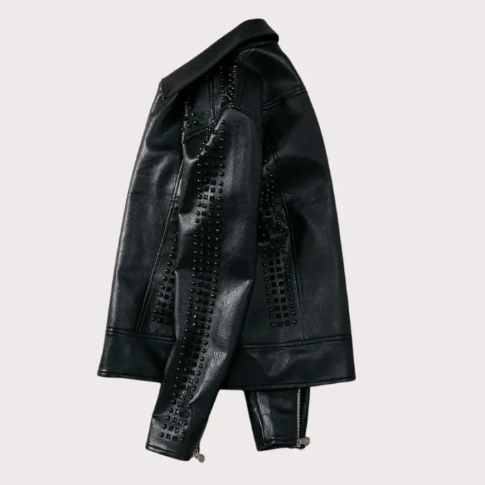 Handmade Mens Studded Leather Jacket, Rock Punk Style Leather Jacket