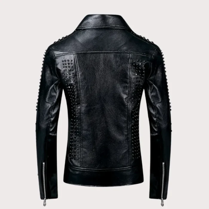 Handmade Mens Studded Leather Jacket, Rock Punk Style Leather Jacket