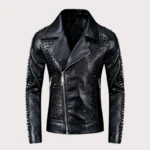 Handmade Mens Studded Leather Jacket, Rock Punk Style Leather Jacket