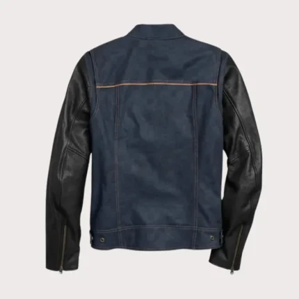 Harley-Davidson Premium Leather Sleeves Denim Jacket