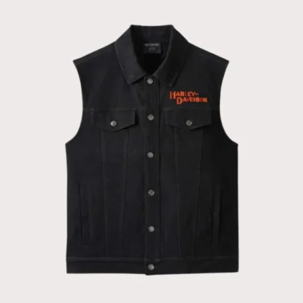 Harley-Davidson Men’s Black Denim Vest