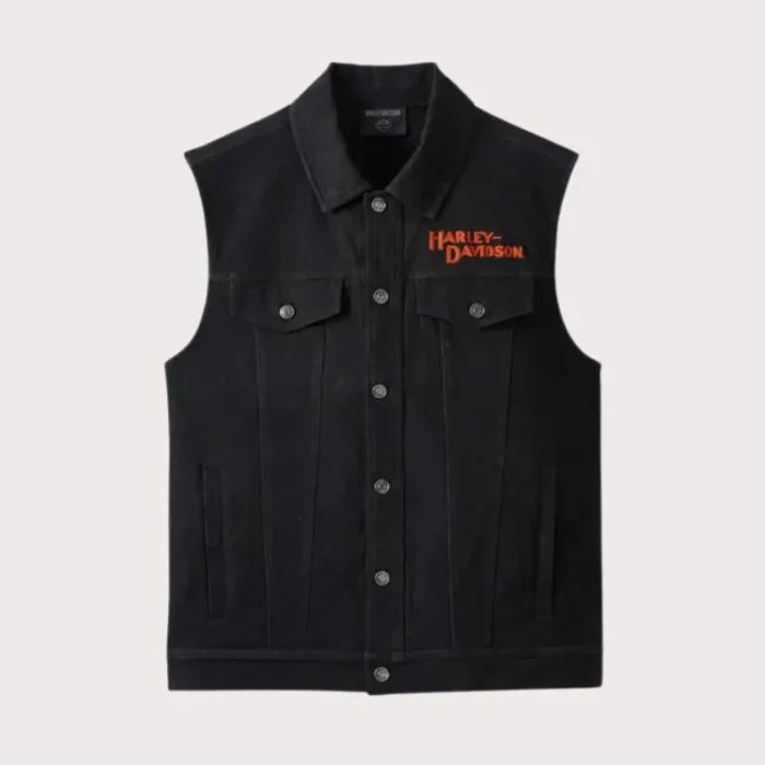 Harley-Davidson Men’s Black Denim Vest