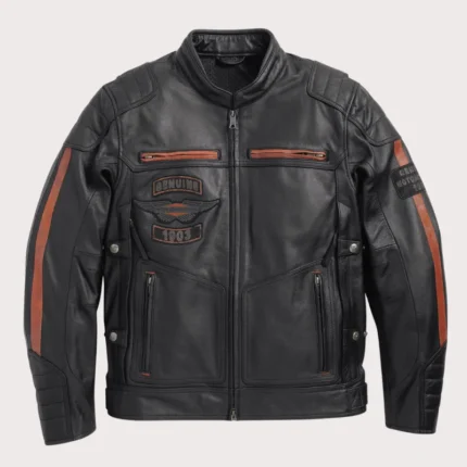 Harley Davidson Reflective Wing Motorcycle Leather Jacket