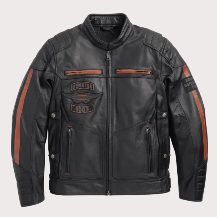 Harley Davidson Reflective Wing Motorcycle Leather Jacket