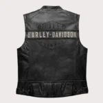 Harley Davidson Motorcycle Black Leather Vest